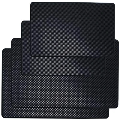Immagine di SourceTon Tappetino antiscivolo per cruscotto auto, 4 confezioni da 26,7 x 14,5 cm e 20,3 13 cm, in lattice cellulare, occhiali sole, chiavi, monete