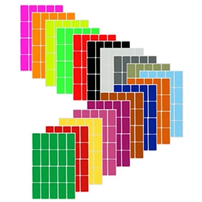 Immagine di Royal Green Adesivi Rettangolari Colorati Multiuso 40 mm x 19 Etichette Adesive (4 cm 1,9 cm) in 18 Colori Assortiti per Bambini, Scuola, Ufficio, Archivio e Documenti Confezione da 360 Pezzi