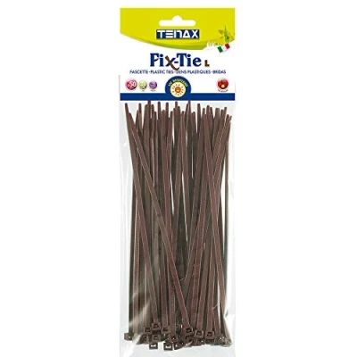 Immagine di TENAX FIX TIE L Fascette Multiuso in Plastica Lunghezza 20 cm Marrone, Confezione da 50 pezzi
