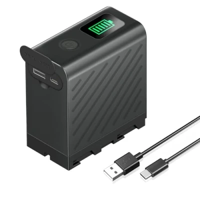 Immagine di NP F750 6000mAh Batteria con Cavo Micro USB per Sony NPF F980 F970 F960 F930 F770 F550 o luce video LED YN660 LED308