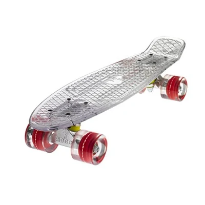 Immagine di Ridge Skateboards Blaze Mini Cruiser Skateboard, Trasparente/Rosso, 22&quot;