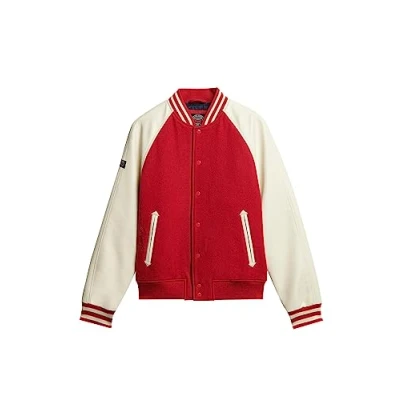 Immagine di Superdry College Giubbotto Bomber, Uomo, Taglia: Medium, Varsity red