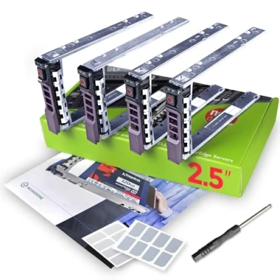 Immagine di WorkDone 4 pezzi Vassoio caddy da 2,5 pollici per disco rigido, server PowerEdge Dell T440 T640 R330 R430 T430 R630 T630 R730 R830 R930 R320 R420 R310 R410 R415 G176J Hot Swap