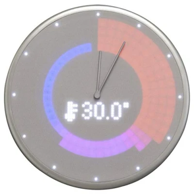 Immagine di Glance NeXtime GC EU SLV01 Orologio da parete intelligente Bluetooth, per iOS e Android, colore: argento, 22,8 x 3 cm