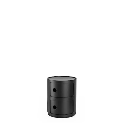 Immagine di Kartell Componibili Recycled, Mobile Contenitore 2 Elementi, Nero Mat