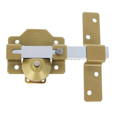 Immagine di Amig Bullone per porte con Cilindro di sicurezza e chiavistello apertura Acciaio Colore oro da 70 mm Include 5 chiavi a fossette 88 x 153