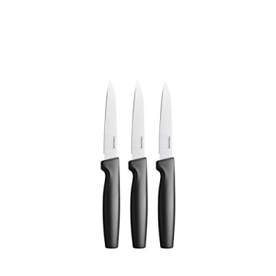 Immagine di Fiskars Set di coltelli per verdure, 3 pezzi, Functional Form, Acciaio inox/Plastica, Nero, 1057563