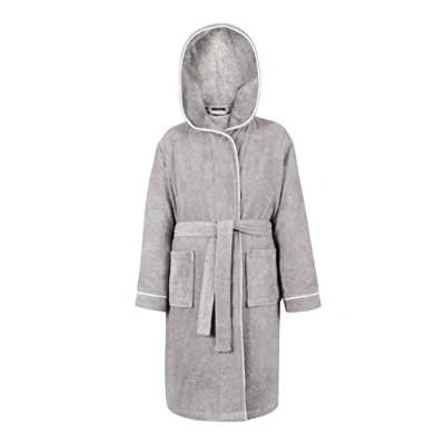 Immagine di LAYNENBURG Premium Accappatoio per Bambini e Ragazzi con cappuccio Ragazzo Ragazza 100% Cotone OEKO TEX Standard 100 soffice spugna Taglia (122 128, Grigio)