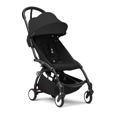 Immagine di Passeggino Stokke YOYO3 da 6 mesi Include telaio, cuscino seduta + Capottina nero si ripiega e apre in un lampo Leggero compatto Compatibile con il bagaglio a mano