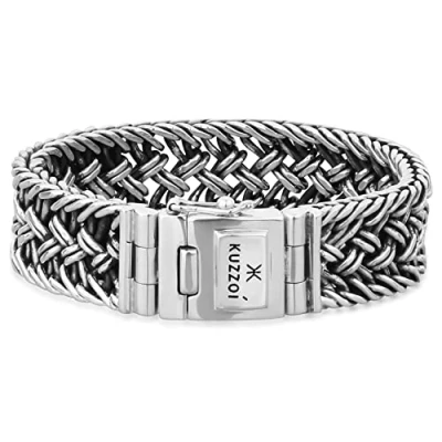 Immagine di kuzzoi 335104 Bracciale da uomo in argento Sterling 925 massiccio, larghezza 20 mm e Argento, cod. 021