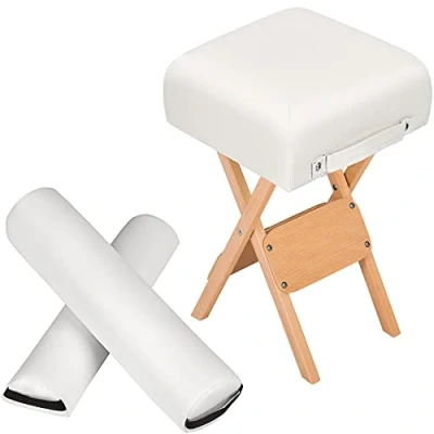 Immagine di TecTake Accessori per lettino di massaggio sgabello 2 rulli disponibile in diversi colori (Bianco no. 400429)