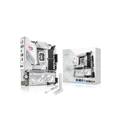 Immagine di ASUS ROG Strix B860 G Gaming WiFi, Scheda Madre Intel mATX, 14+1+2+1 Fasi di Alimentazione, Slot DDR5, PCIe 5.0, Adatta per PC AI Advanced, 4 M.2, WiFi 7, Networking II, Aura Sync RGB, Bianca