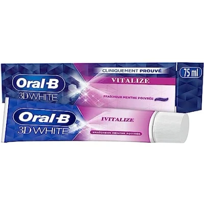 Immagine di Oral B Dentifricio 3D White Vitalize 75 ml, rimuove fino all&#039;87% delle macchie sulla superficie per denti più bianchi