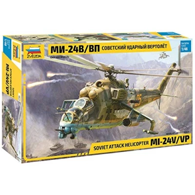 Immagine di Zvezda 4823 Mil Mi 24V/VP(HIND) Combat Helicopter Scala 1/48, Plastic Model Kit, Multicolore