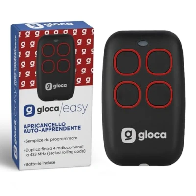Immagine di gloca Telecomando Apricancello Easy Garage Auto Apprendente 4 Canali Frequenza 433 Mhz no rollin code