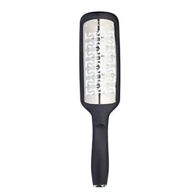 Immagine di MasterClass West Blade Grattugia da Formaggio Portatile in Acciaio Inox con Manico, 30 x 6,5 cm, Fori Grossolani, Inossidabile, Nero, 6.5 4.5 cm