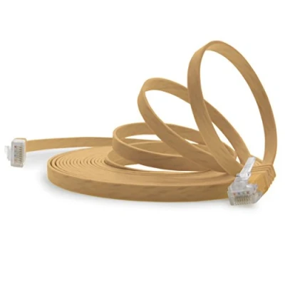 Immagine di 1aTTack.de 7m marrone chiaro 1 Stück Cavo di Rete Ethernet Cat6 Piatto Lan Gigabit RJ45 Cat 6 compatibile Cat5 Cat5e Cat7 Cat8
