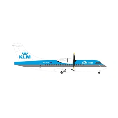 Immagine di herpa aeromodello KLM Exel ATR 42 300 PH XLE, scala 1:200 modello di aereo, aereo da collezione, miniatura deco, aeroplano in metallo senza supporto