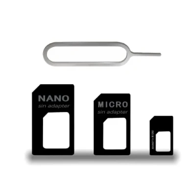 Immagine di Adattatore per Scheda SIM, SIM Card 3 in 1, Kit Appositamente Progettato, Smartphone e Tablet Disponibile (Colore Nero Universale)
