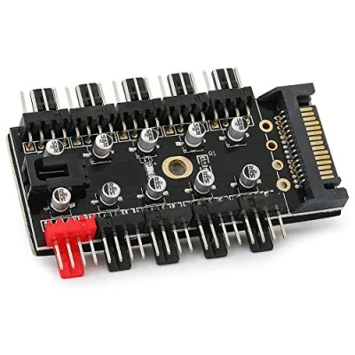 Immagine di PC Chassis Fan Hub Controllo PWM 12V CPU Ventola di Raffreddamento Splitter Controller a 4 Pin SATA/4D per Scheda Madre 3Pin/4Pin Fan(SATA)