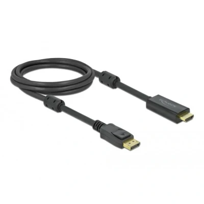 Immagine di Delock Displayport / HDMI Cavo Spina DisplayPort, A 2 m Nero 85956 contatti connettore dorati, UHD 4K;