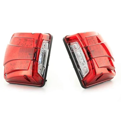 Immagine di 24/7 Auto 2 luci a LED da 24 V per targa doppia funzione, colore bianco, di posizione rosse camion e rimorchio