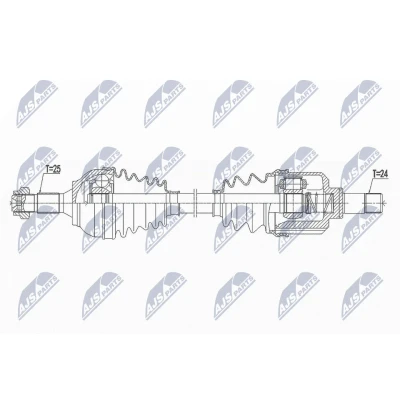 Immagine di NTY NPW CT 103 Albero motore / Semiasse Assale anteriore Sx