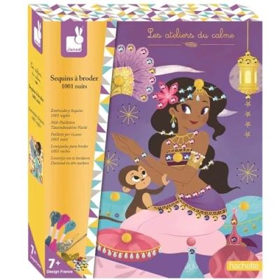 Immagine di Janod From 7 years old Creative Sequin Kit to Embroider One Thousand and Nights Les Ateliers du Calme Dexterity Concentration J07823