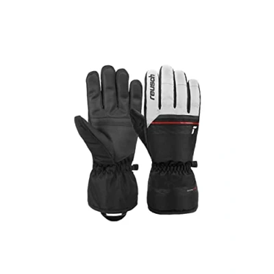 Immagine di Reusch Snow King Guanti da sci in softshell, antivento e extra traspiranti, 9, colore: Bianco/Rosso/Nero