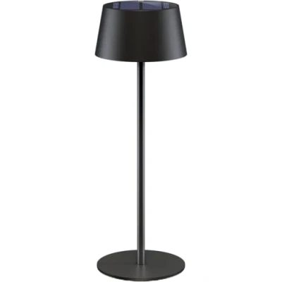 Immagine di goobay Lampada da tavolo a LED energia solare/dimmerabile, con controllo touch/lampada senza fili, per interni ed esterni, IP44, 150 lm e 3000 K, bianco caldo, USB C, nero / 72026