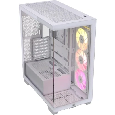 Immagine di CORSAIR 3500X ARGB Mid Tower ATX Case per PC Vetro Panoramico Temperato Compatibile con Scheda Madre a Connessione Inversa 3x Ventole RS120 Incluse Bianco
