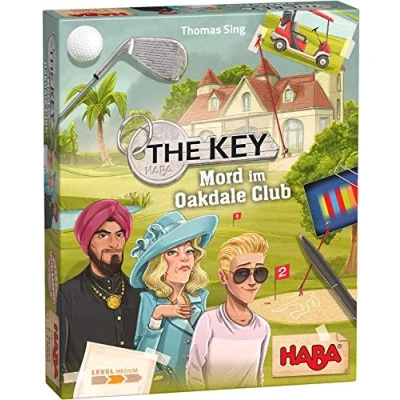 Immagine di HABA 305610 The Key Mord im Oakdale Club, gioco di crimi detectivico per 1 4 giocatori a partire dagli 8 anni, famiglia con ampio materiale e controllo della soluzione