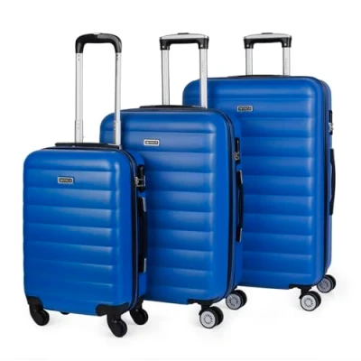 Immagine di ITACA Set Valigie Rigide Offerte. Valigia Grande Rigida, Media Rigida e Bagaglio a Mano. di con Lucchetto Combinazione TSA 71200, Blu