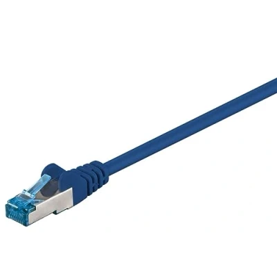 Immagine di Goobay 92723 Cavo Ethernet CAT 6a Doppio Schermatura S FTP fino a 10000 Mbits, 500 Mhz, di rame senza alogeni, Spina RJ 45, Contatti placcati oro, 2 m, Blu