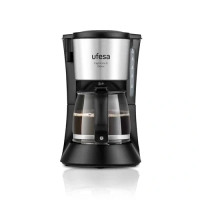 Immagine di Ufesa CG7115 Capriccio 6 Delux Macchina Caffè Americano, tazze, 600W, Brocca 0,6 L, Filtro Permanente, Piastra Riscaldante Antiaderente, Sistema Salvagoccia, Auto Stop, Finiture in Acciaio Inox