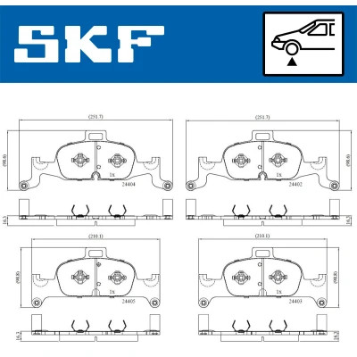 Immagine di SKF VKBP 80277 Kit pastiglie freno Predisposto per contatto segnalazione usura AUDI: A4 B9 Avant, Q5, A6 C8 Avant
