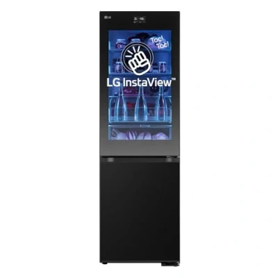 Immagine di LG GBG7190CEV Instaview Moodup Frigorifero Combinato, Classe C, 349l, Vetro Dal Colore Personalizzabile, Display Touch, Connettività Wi fi Con App Thinq, Tecnologia Door &amp; Linear Cooling, Metal Fresh