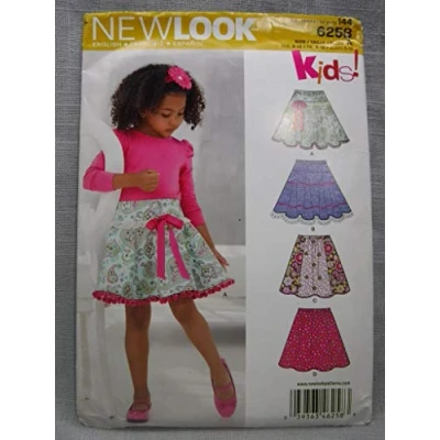 Immagine di Simplicity New Look Sewing Pattern U06258a 6258 Cartamodello per gonne A Cerchio Bambine e Ragazze, Taglie (3 4 5 6 7 8 10 12), cartapesta, Marrone Chiaro, 40