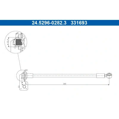 Immagine di ATE 24.5296 0282.3 Tubi Freno 285 M10x1 HYUNDAI: i30 II Hatchback