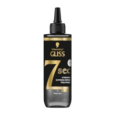 Immagine di Schwarzkopf Gliss, Trattamento 7 Secondi Riparazione Profonda Suprema e Ricostruzione per Capelli Danneggiati, con Keratina Perla Nera, 200ml