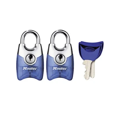 Immagine di Master Lock 4630EURTAST Confezione da 4 Lucchetti a Chiavi con Archetto Protezione, Colore casuale, 4,4 x 2 1,4