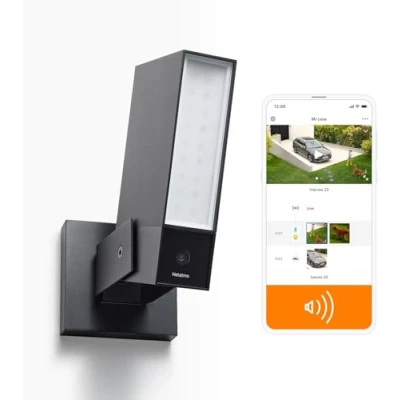 Immagine di Netatmo Telecamera WIFI Esterna Intelligente con Sirena da 105 dB, Luce Integrata 12W, Video HD 1080p 4MP, Rilevamento di persone/animali/veicoli, Visione Notturna, senza Abbonamenti, NOC S AMZ