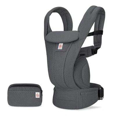 Immagine di Ergobaby Omni Deluxe marsupio tutto in uno per neonati dalla nascita fino a 20 kg, ergonomico 4 posizioni maglia schiena sistema da viaggio, Graphite Grey