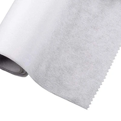 Immagine di Tessuto di interfacciamento termoadesivo e fusibile, leggero, larghezza 90 cm, 3 m, bianco (non tessuto)