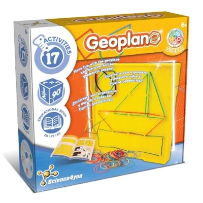 Immagine di Science4You Geoplano per Bambini 6+ Anni Giocattolo Educativo con 17 Attività, Kit Geometria Ideale Forme Geometriche e Giochi di Matematica, Geopiano da 5 6 7 8 9
