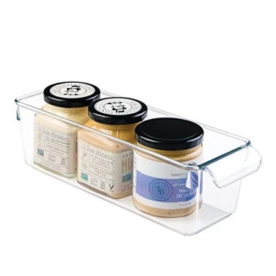 Immagine di iDesign Organizer cucina con manico, Piccolo contenitore in plastica senza coperchio, Scatola ideale per cassetti, dispensa e molto altro, trasparente