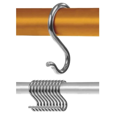 Immagine di Menz ganci a S in set da 10 sostegni solidi acciaio inox, supporti inossidabili, pratici metallo, flessibili appendere