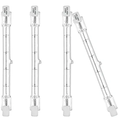 Immagine di Faretto alogeno lineare, attacco lampadina R7s, 230 W, J118, di sicurezza, 118 mm, flusso luminoso 3100 lm, 2700 K, dimmerabile (confezione da 4)