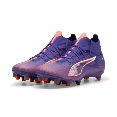 Immagine di Puma Ultra 5 Match Laceless FG/AG Scarpe da calcetto con tacchetti, Donna, Taglia: 37.5, Lapis lazuli/white/sunset glow Tessuto / sintetico