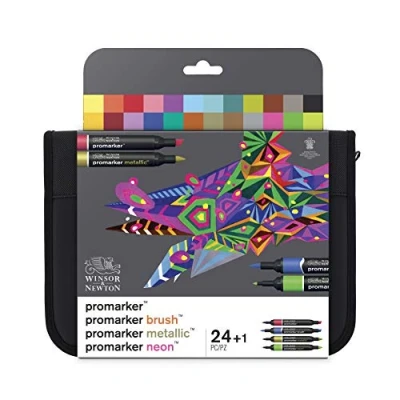 Immagine di Winsor &amp; Newton 24 Mixed Marker Astuccio
